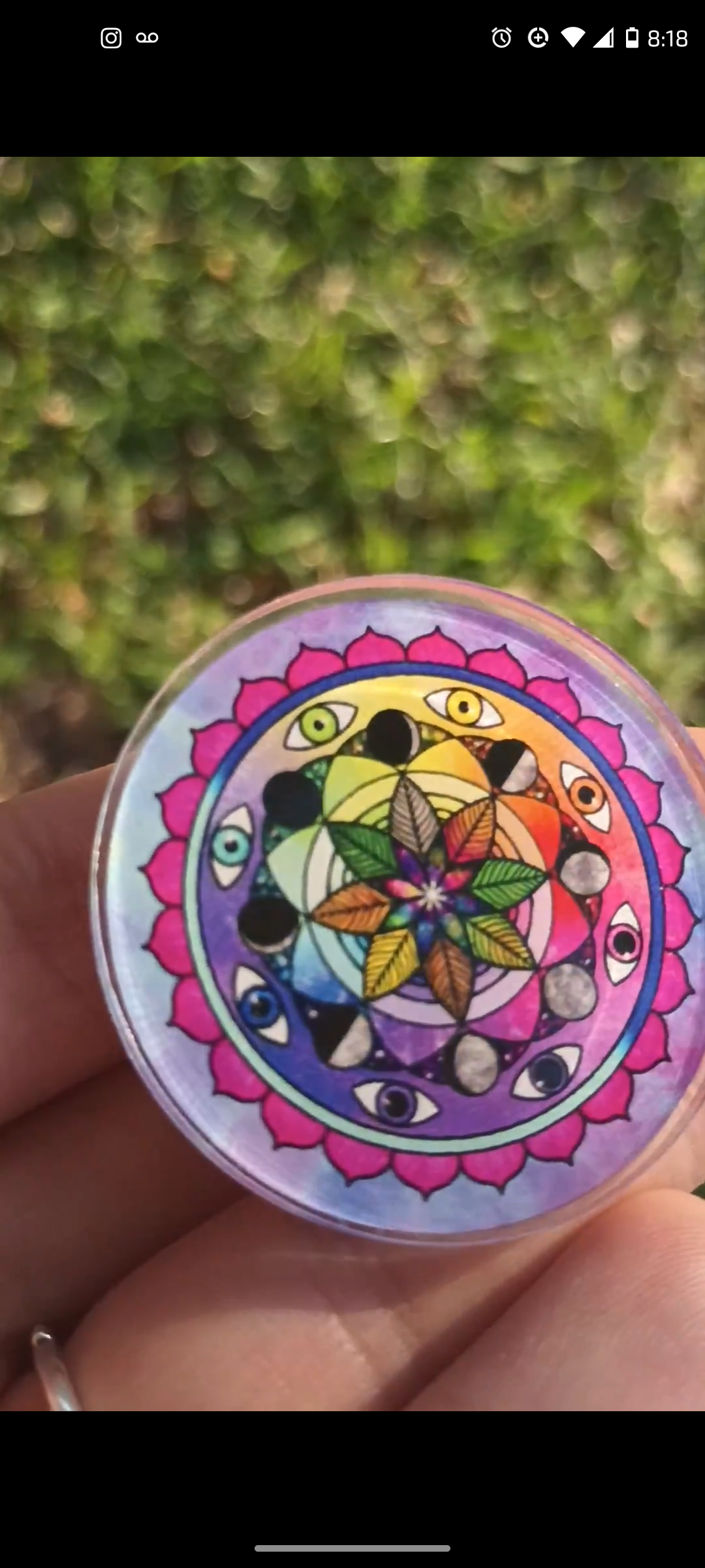Rainbow Vision Mandala Art Pin