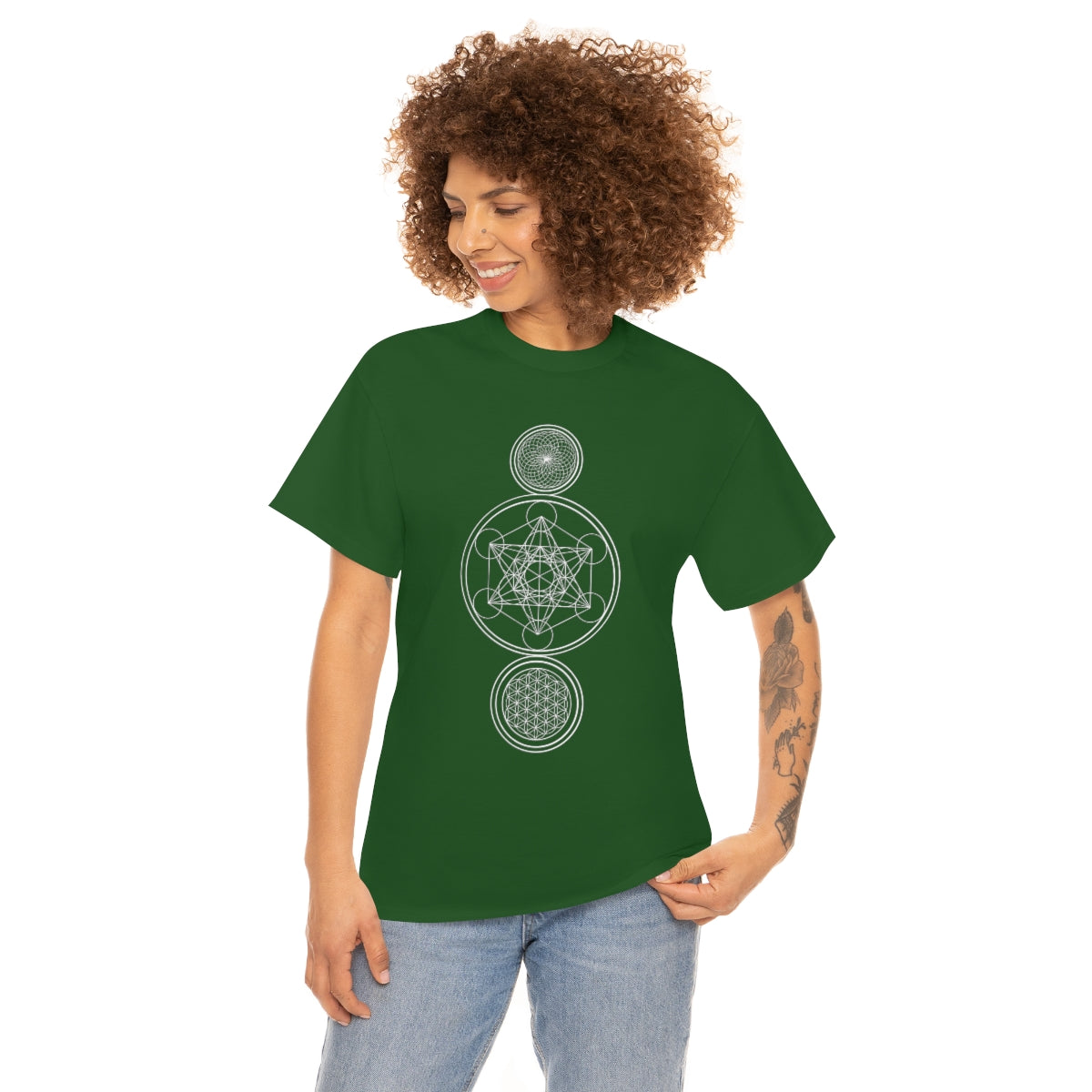 Sacred Geometry Black Cotton Shirt