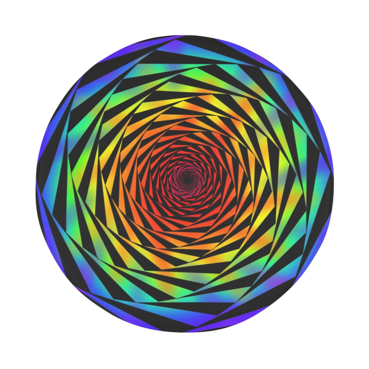 Rainbow Fibonacci Spiral Mat