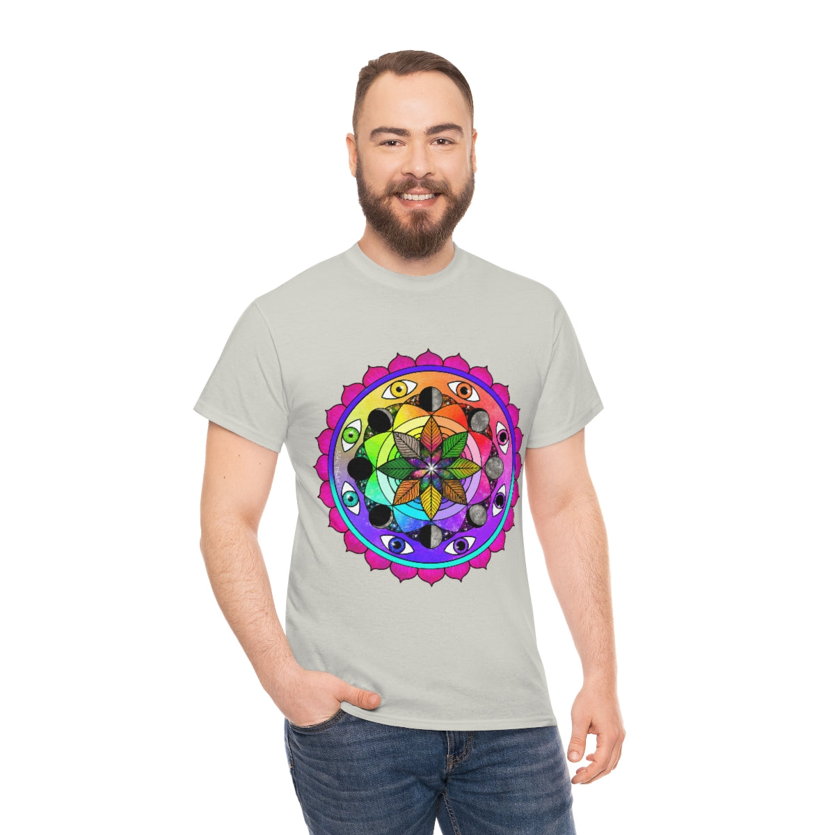 Rainbow Vision Mandala Cotton Shirt