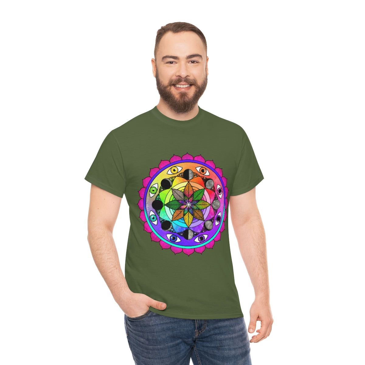 Rainbow Vision Mandala Cotton Shirt