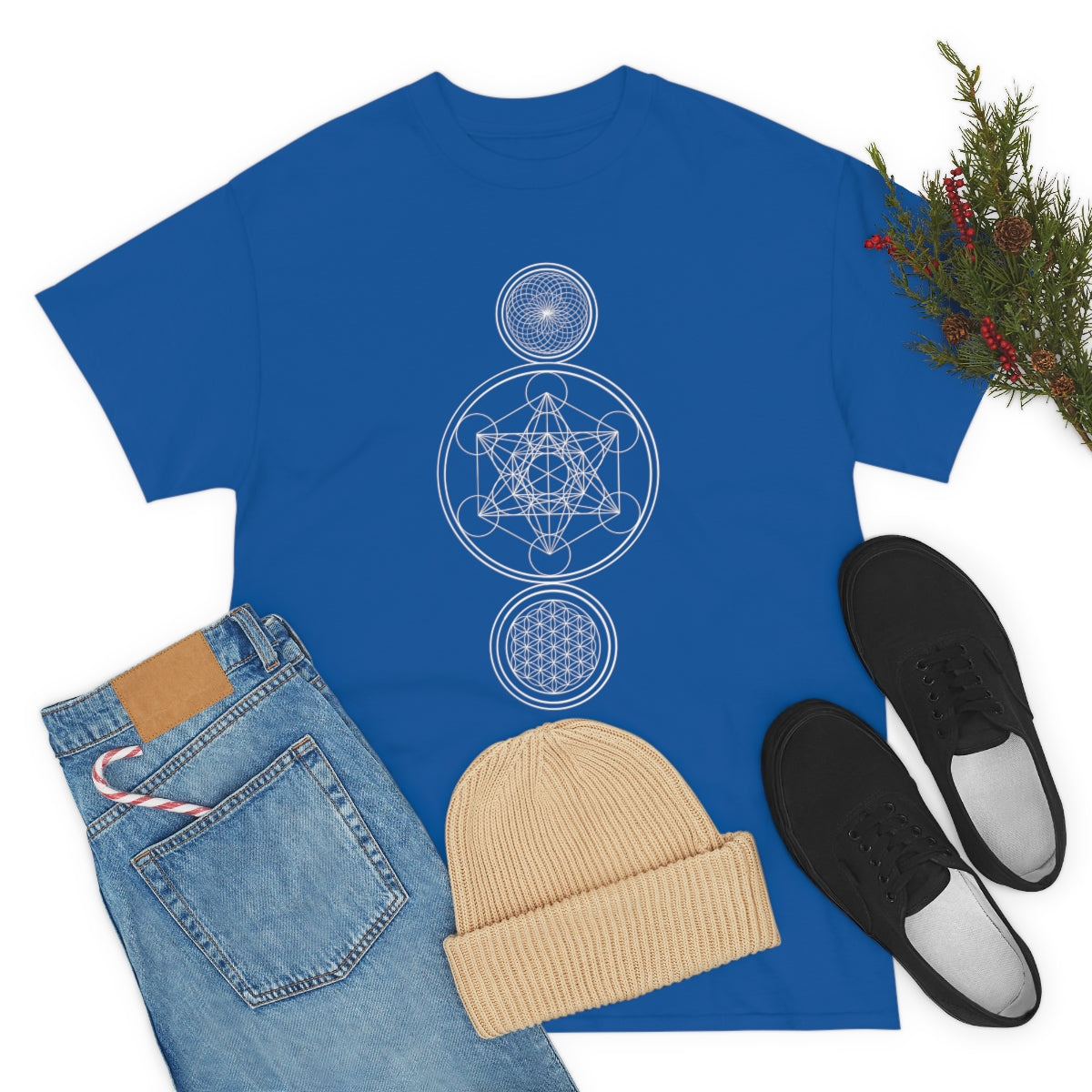 Sacred Geometry Black Cotton Shirt