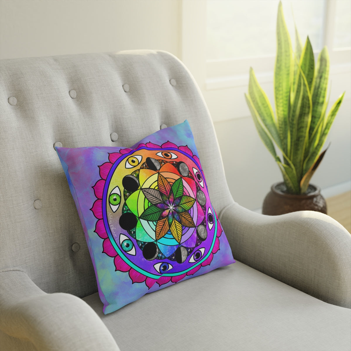 Rainbow Vision Mandala Cushion