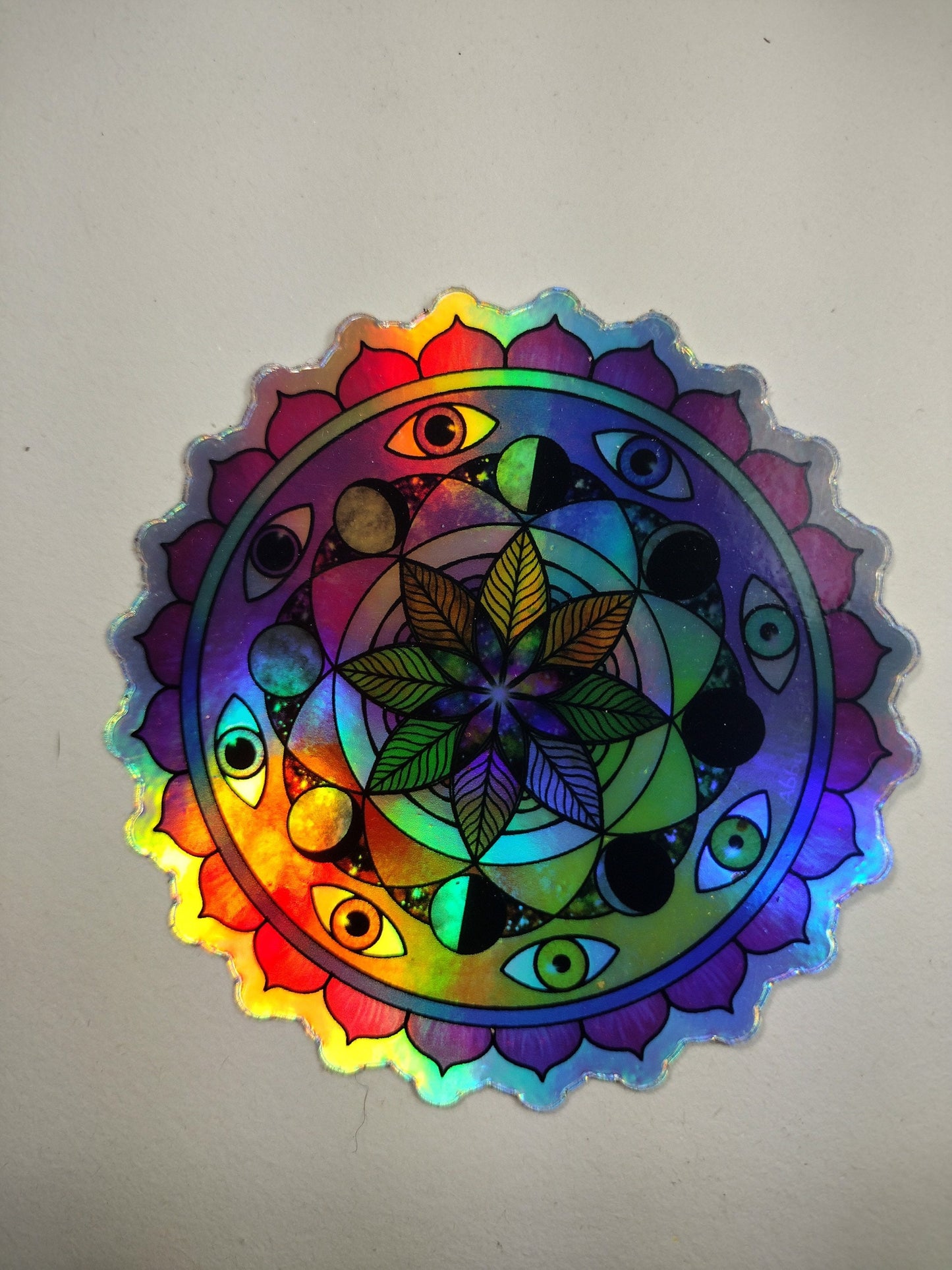 Holographic Rainbow Visions Mandala Sticker